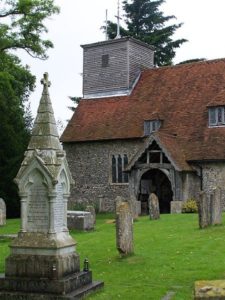 Uma fotografia do túmulo do Nightingale na Igreja de St. Margaret, East Wellow, Inglaterra's grave in St. Margaret Church, East Wellow, England