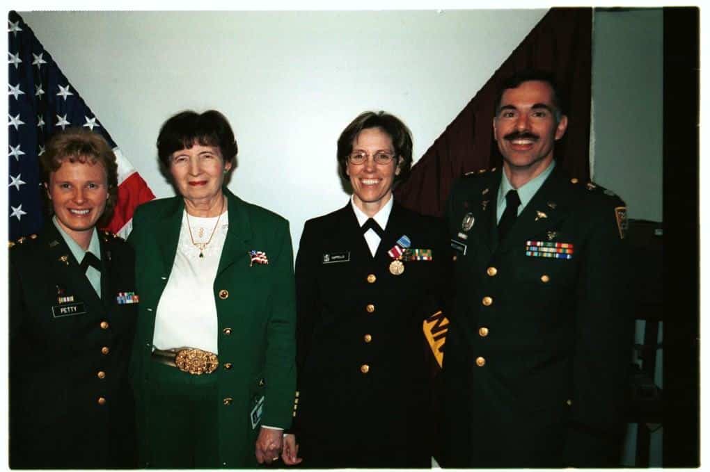 Abdellah with three nurse award recipients