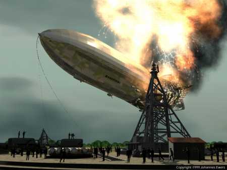 Explosion and destruction of the dirigible Hindenburg