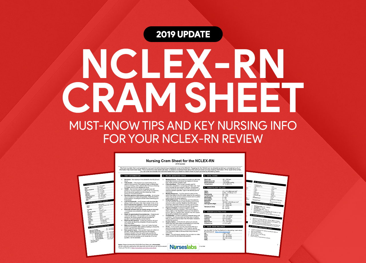 Nurseslabs Nclex Cram Sheet 2024 - Brynn Corabel