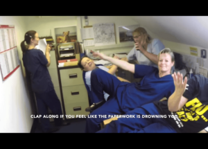 Nurses having fun by making a parody video. 