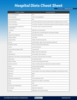 Hospital Diets Cheat Sheet