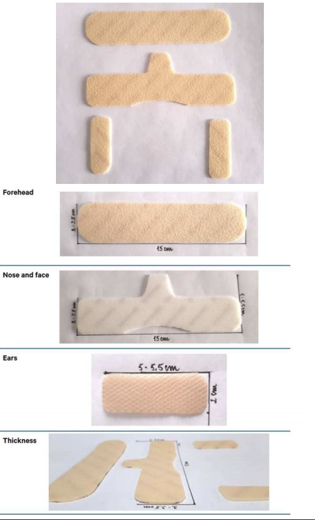 Dressing material that can be molded and cut to relieve pressure points when wearing PPE. Image via: nswoc.ca